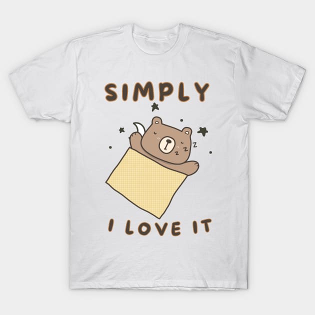 Simply I love it Cute sleeping animal (lazy edition ) T-Shirt by GLOWMART2